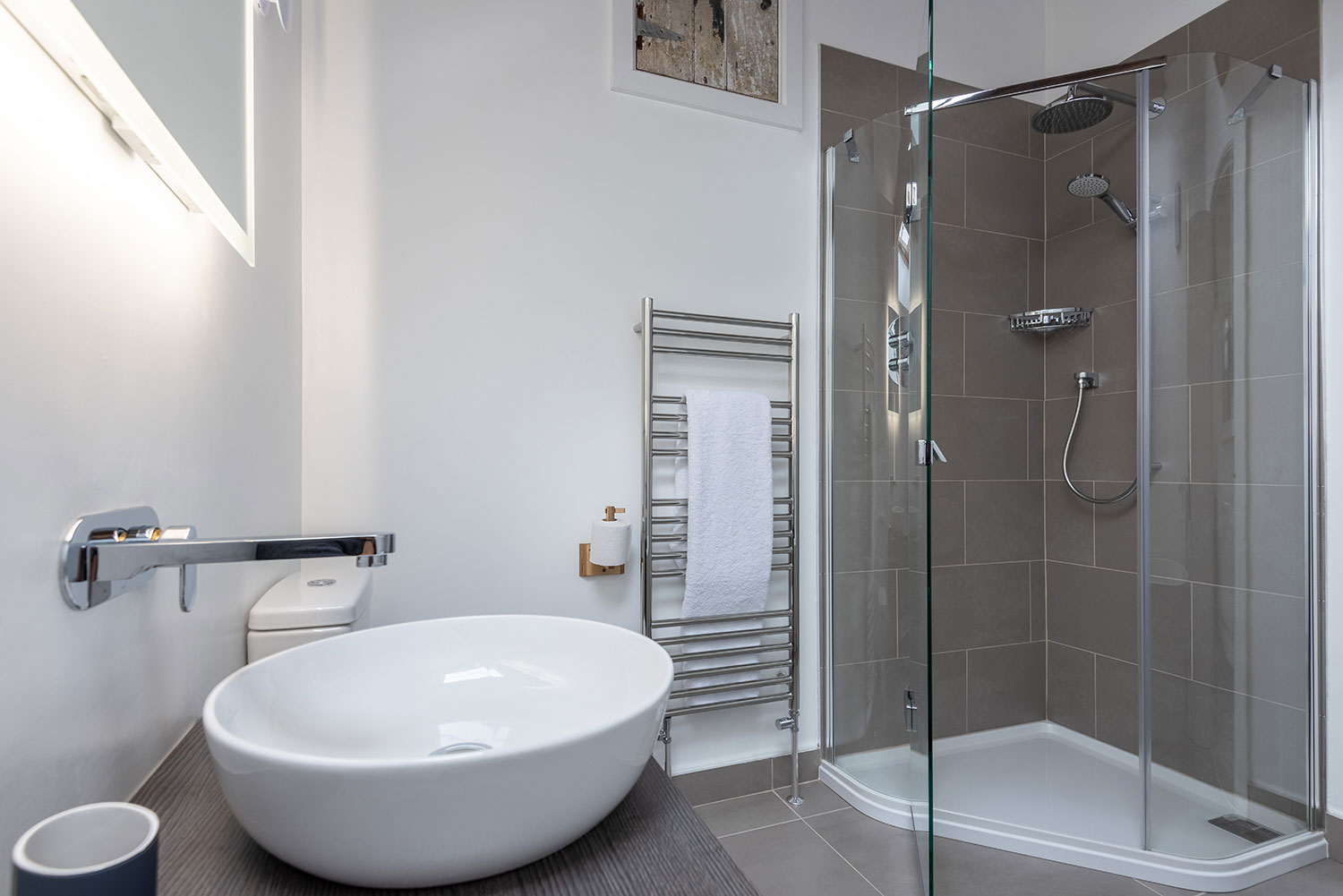 Bathroom showing sink and shower