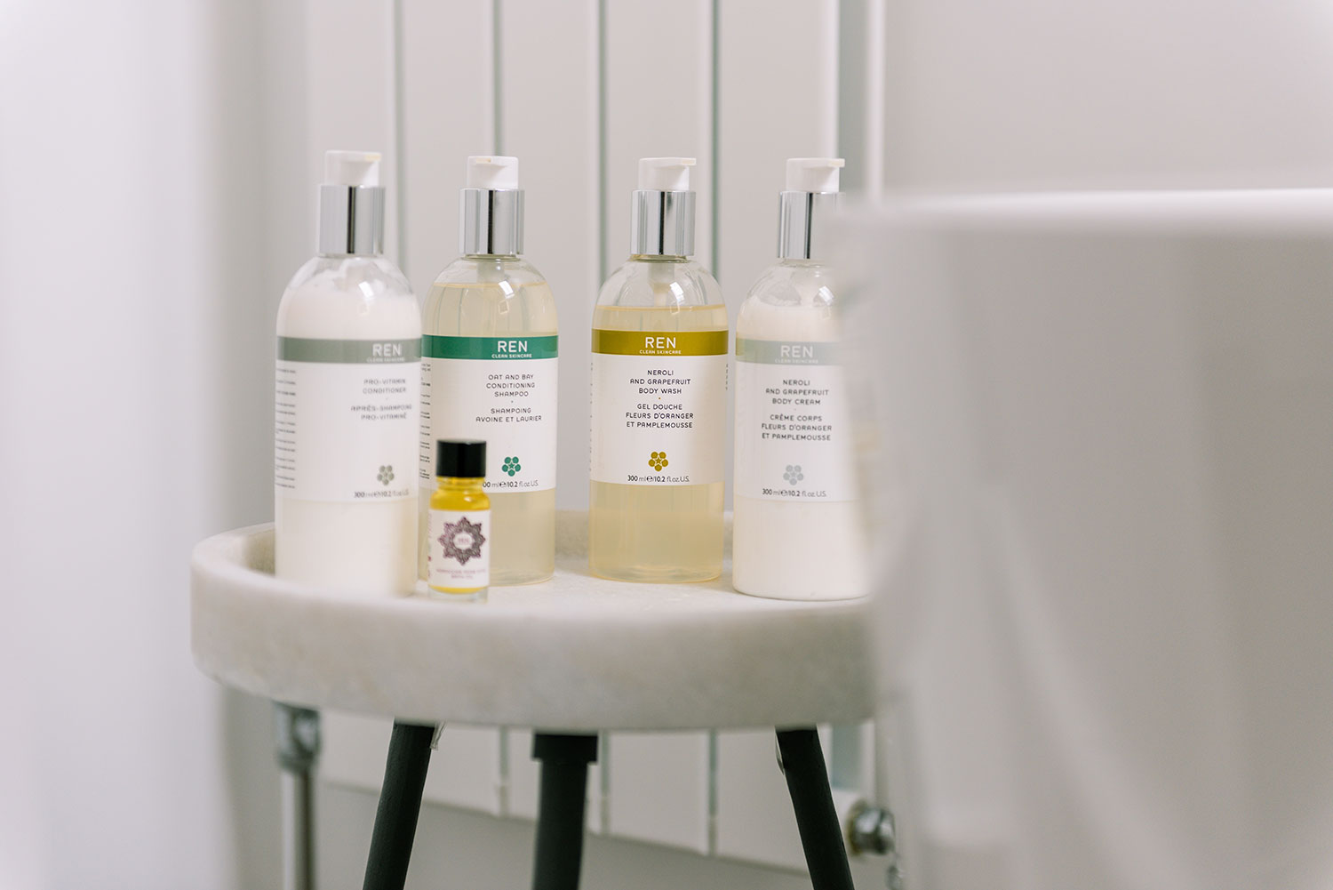 REN toiletries in the bathroom